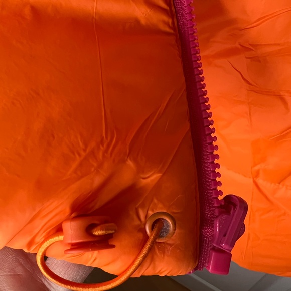 Vibrant Pink and Orange Women's Cropped Reversible Vest - Picture 11 of 13